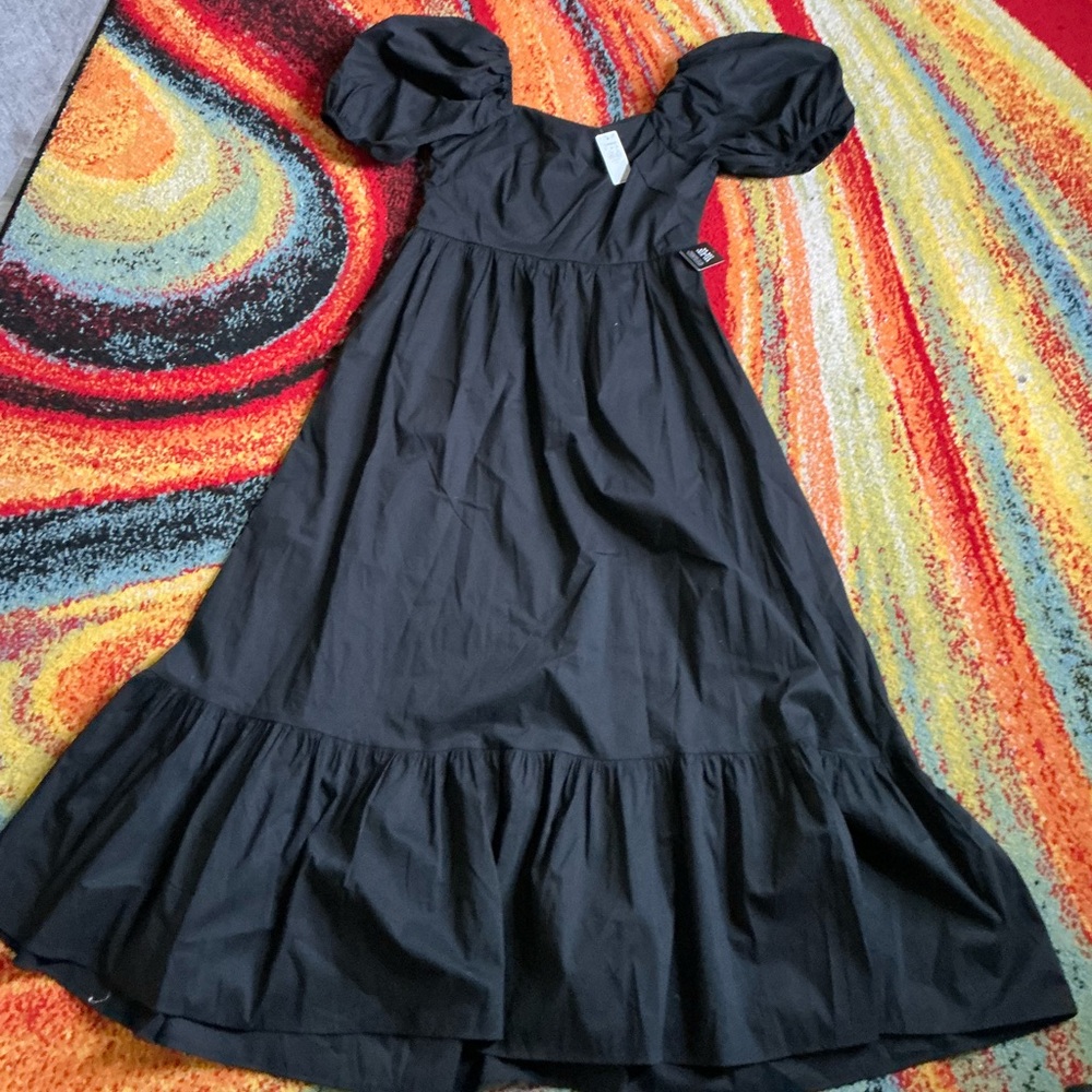 Express Black Puff Sleeve Dress